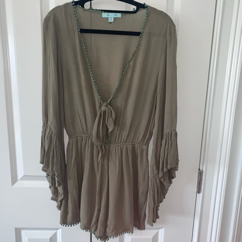 She & Sky green romper